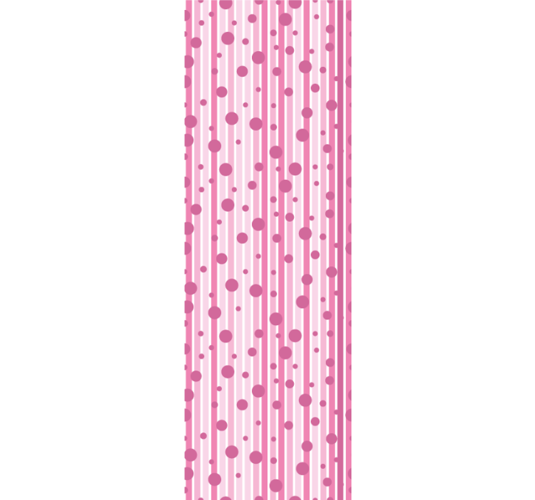 Papel pintado rayas Patrón vertical rosa y blanco con dods - TenVinilo