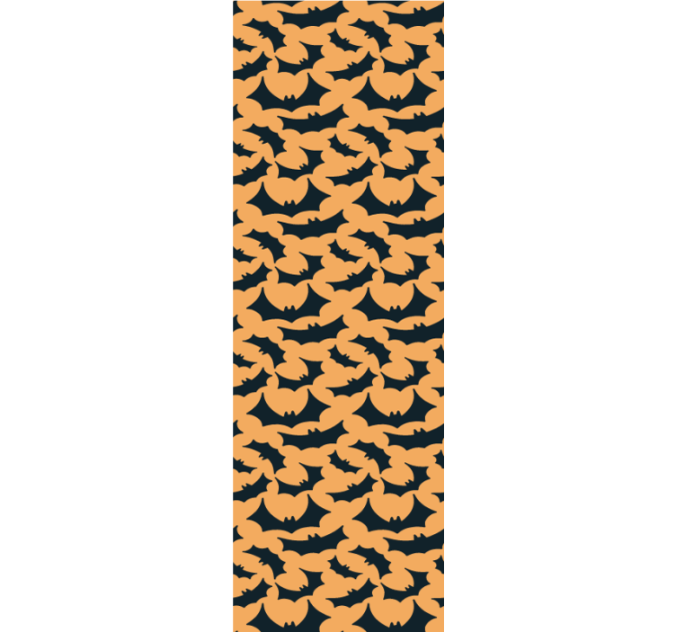 Papel pintado Halloween Patrón de murciélagos naranja y negro - TenVinilo