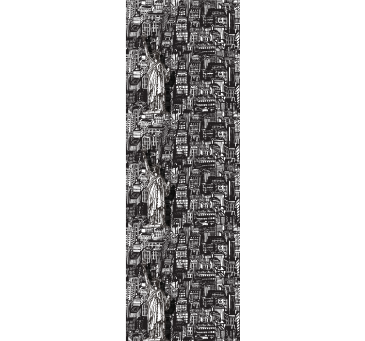 Papel tapiz ciudades estatua collage urbano - TenVinilo