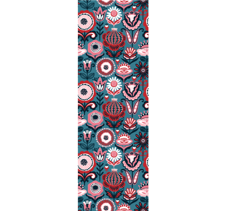 Papel tapiz floral flores ornamentales - TenVinilo