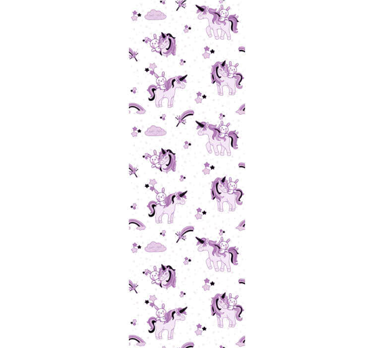 Papel tapiz bebé escena de fantasía de unicornio - TenVinilo