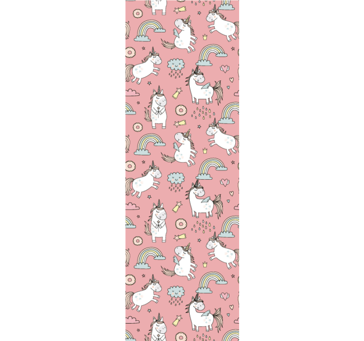 Papel tapiz animales arcoiris unicornio - TenVinilo
