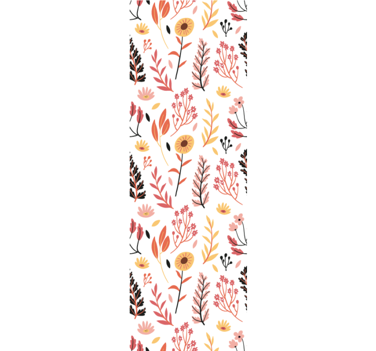 Papel tapiz flores diseño botánico floral - TenVinilo