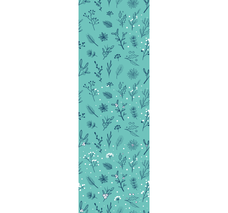 Papel tapiz navidad botánico festivo - TenVinilo