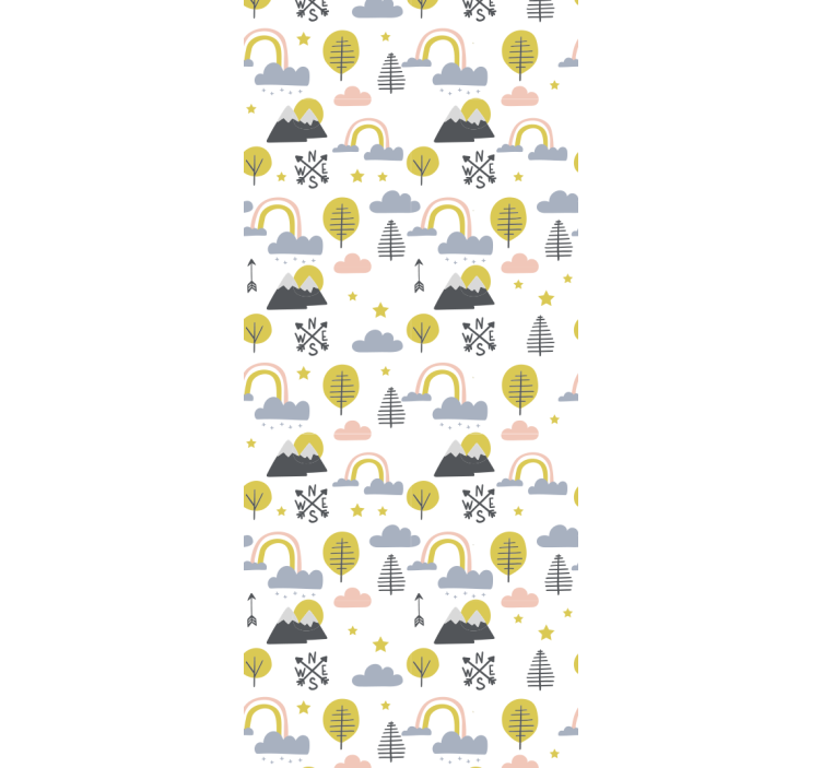 Papel tapiz infantil escena de naturaleza juguetona - TenVinilo