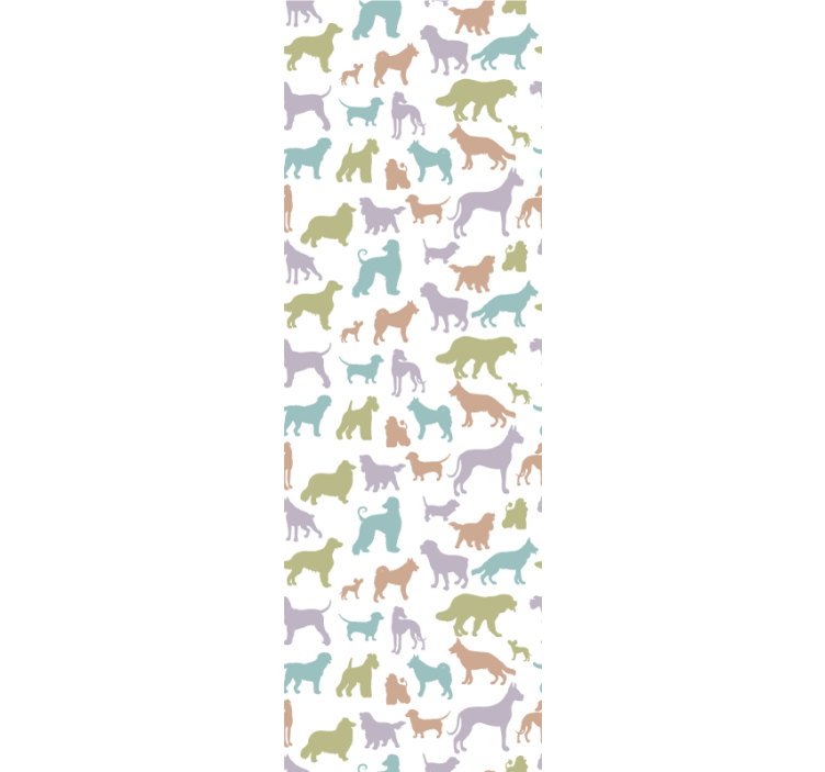 Papel tapiz perros siluetas coloridas - TenVinilo