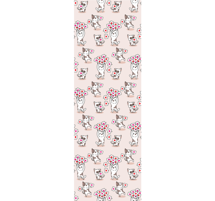 Papel tapiz gatos patrón de gato juguetón - TenVinilo