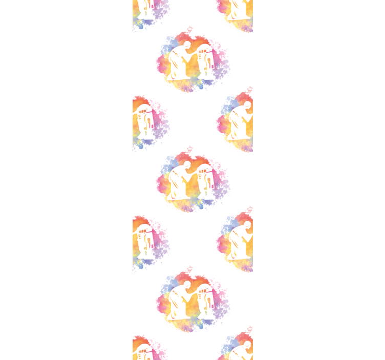 Papel tapiz arte silueta de pareja abstracta - TenVinilo