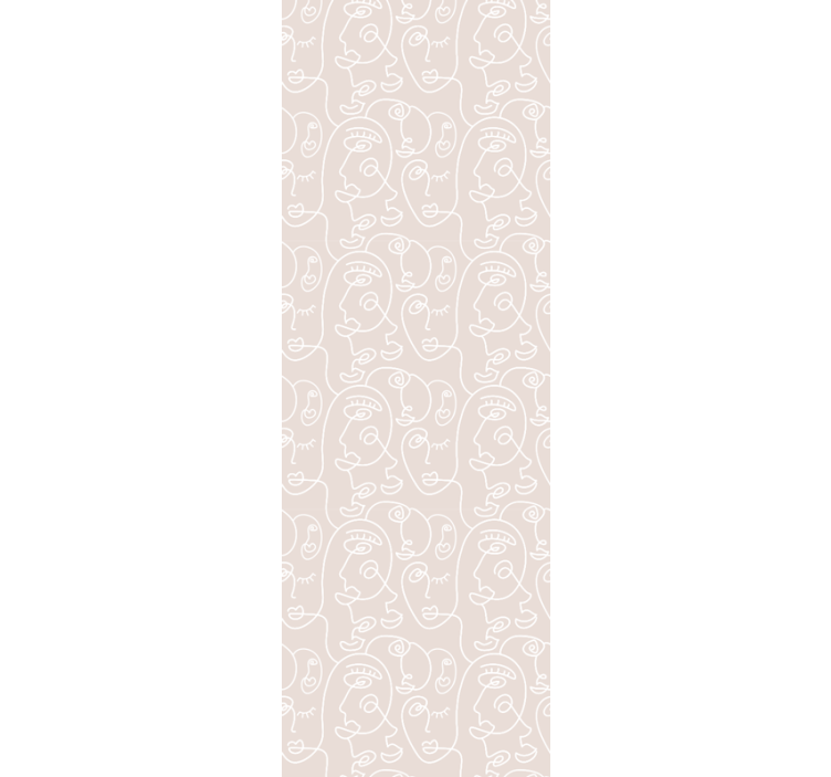 Papel pintado nórdico Diseño nórdico rosa y patrón blanco - TenVinilo