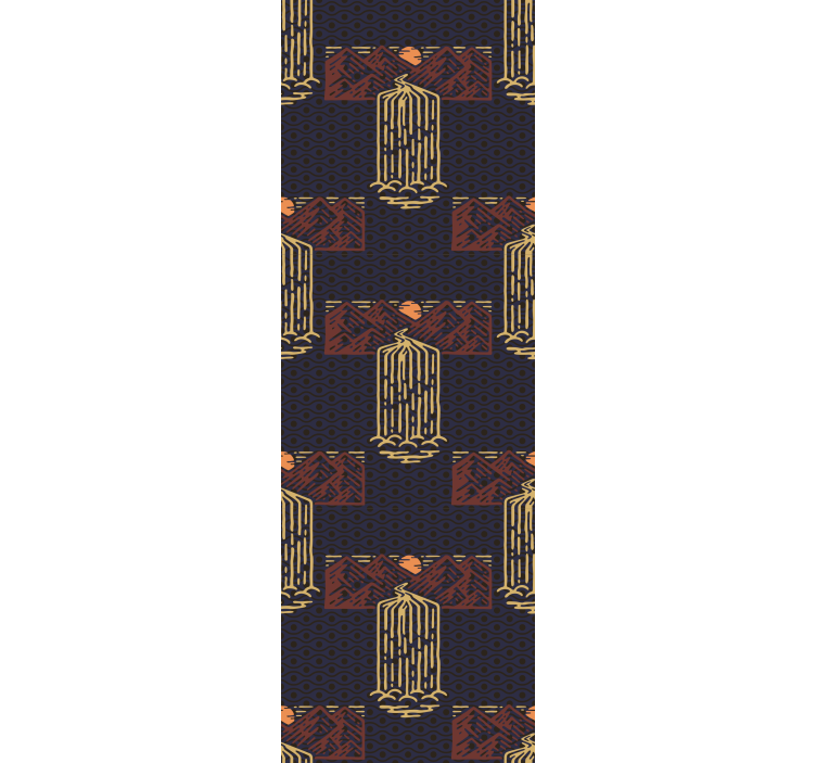 Papel tapiz vintage paisaje de cascada retro - TenVinilo