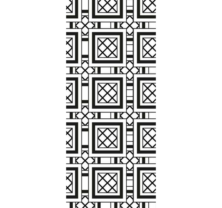 Papel tapiz azulejos patrón clásico en blanco y negro - TenVinilo
