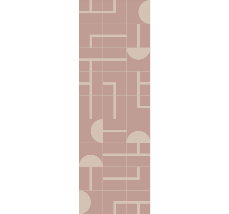 Papel tapiz geométrico formas suaves de color beige - TenVinilo