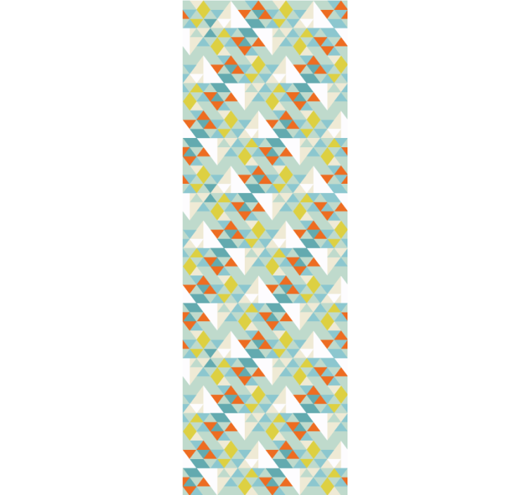 Papel tapiz triángulos motivo redondeado azul - TenVinilo