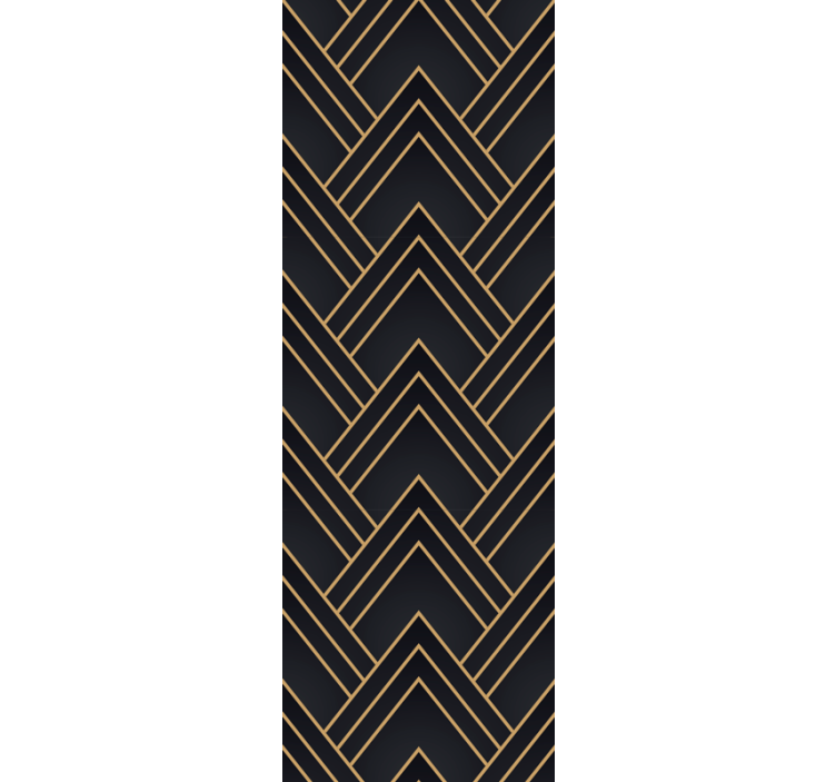 Papel tapiz geométrico patrón dorado en zigzag - TenVinilo