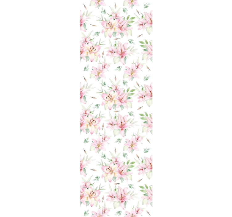 Papel tapiz flores patrón rosa y blanco - TenVinilo