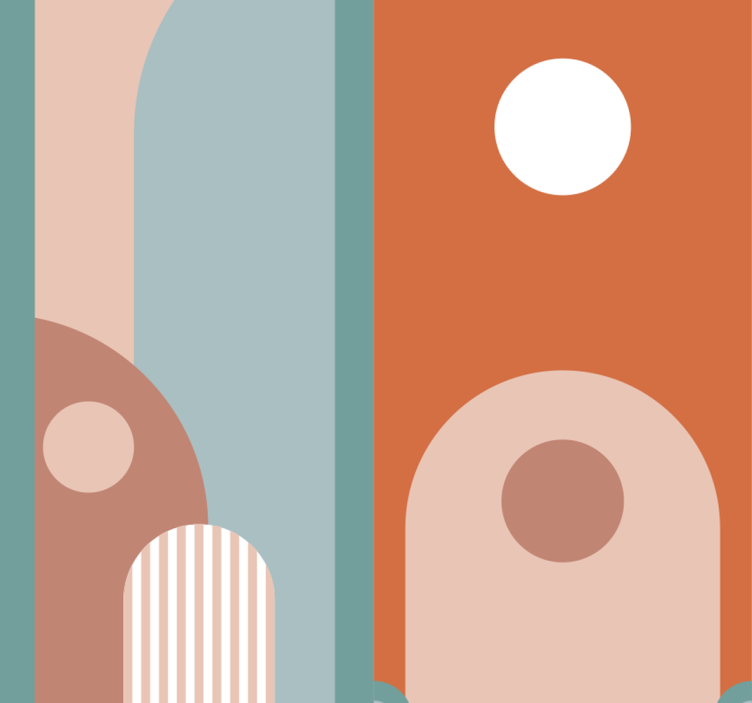 Papel tapiz para sala formas geométricas curvas - TenVinilo