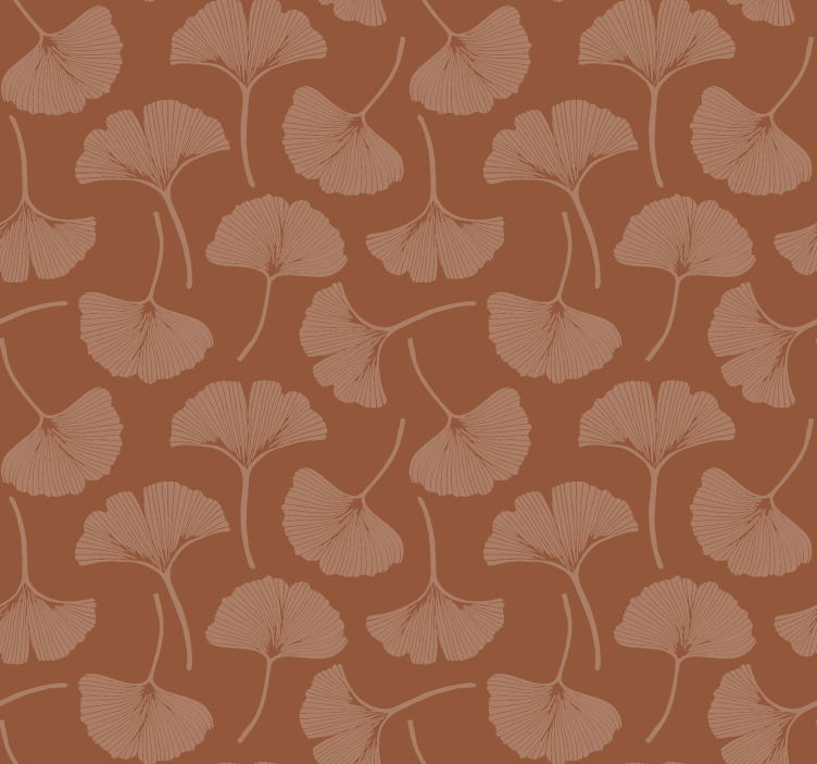 Papel tapiz terracotta hojas de gingko - TenVinilo