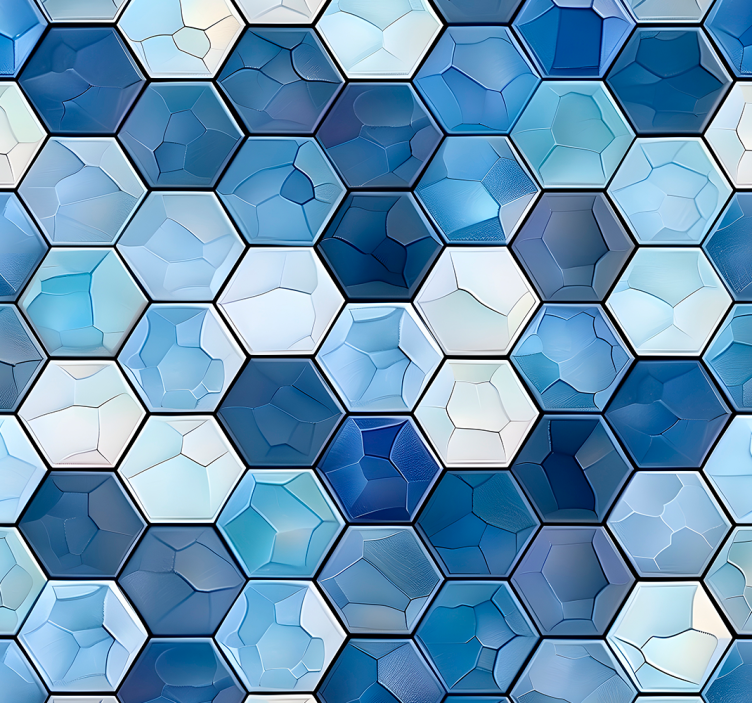 Papel tapiz oficina efecto azulejos azules - TenVinilo