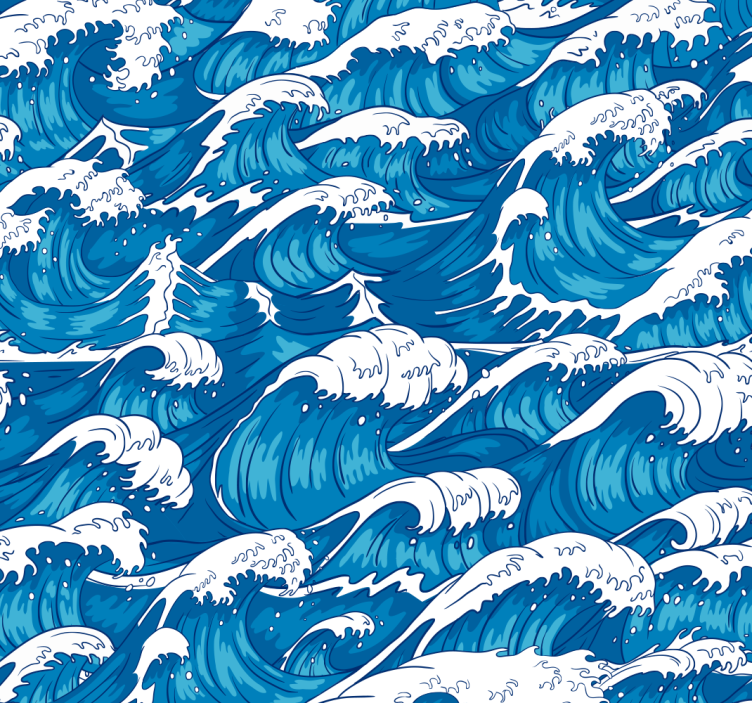 Papel tapiz naturaleza olas oceánicas - TenVinilo