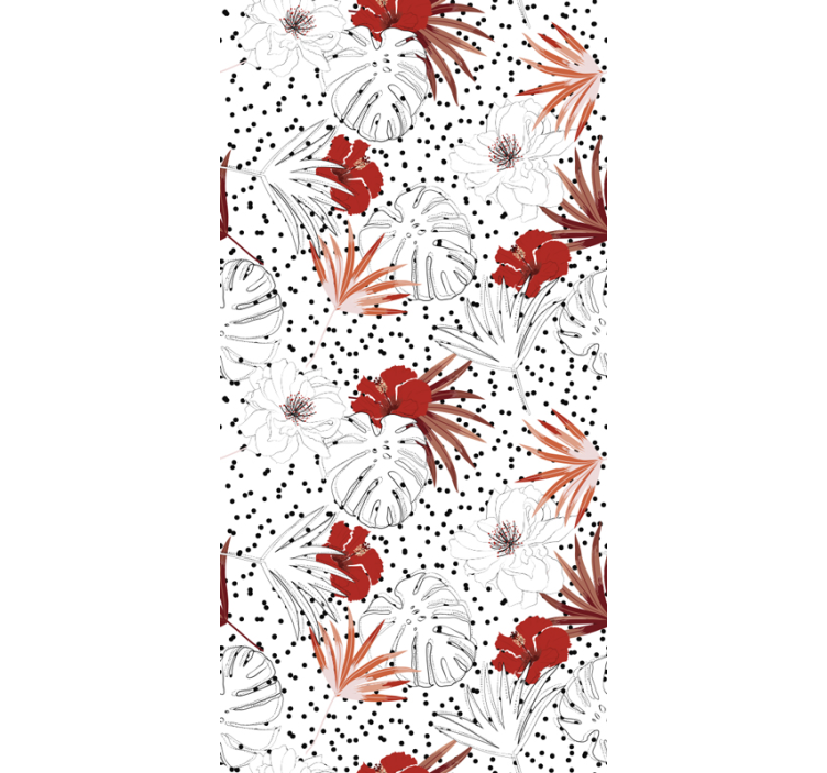 Papel tapiz floral diseño botánico tropical - TenVinilo