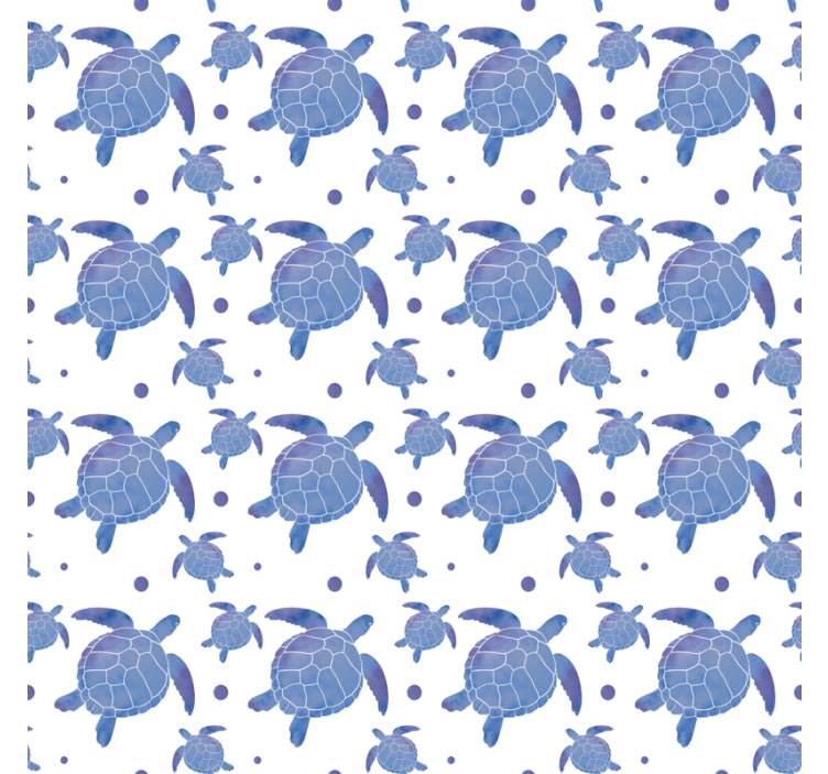 Papel tapiz animales patrón de tortugas azules - TenVinilo
