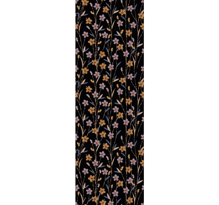 Papel tapiz floral patrón de tallo de flor - TenVinilo