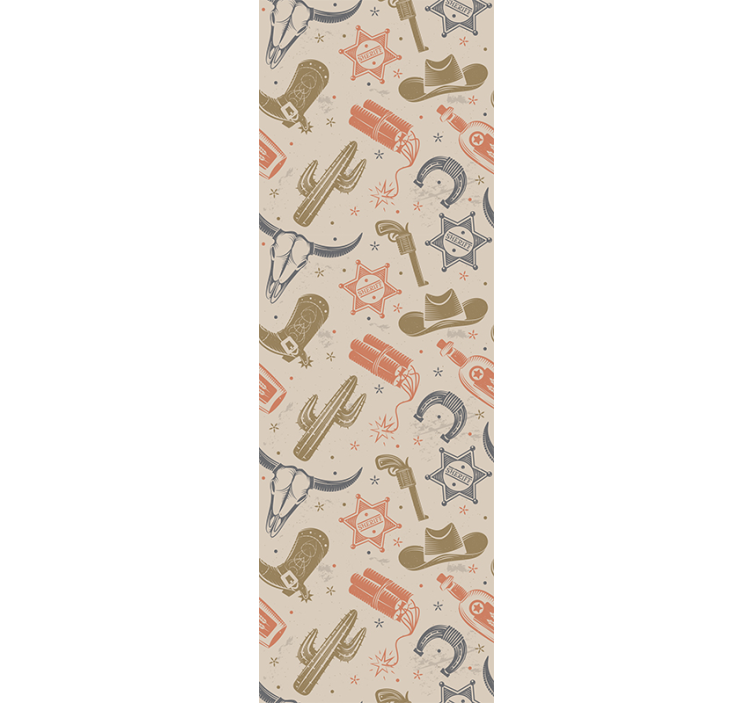 Papel tapiz arte motivos con temática de vaqueros - TenVinilo