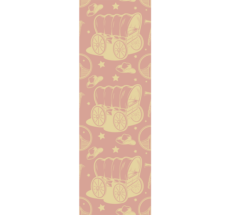 Papel tapiz infantil vaquero y carretas - TenVinilo