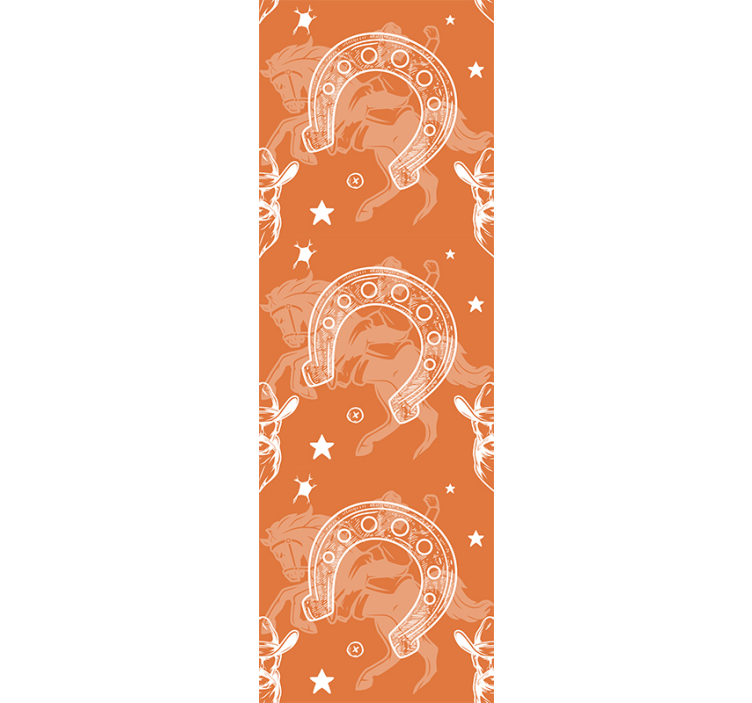 Papel tapiz caballos patrón de vaquero y estrella - TenVinilo