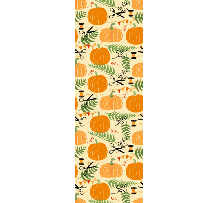 Papel tapiz Halloween calabazas y helechos - TenVinilo