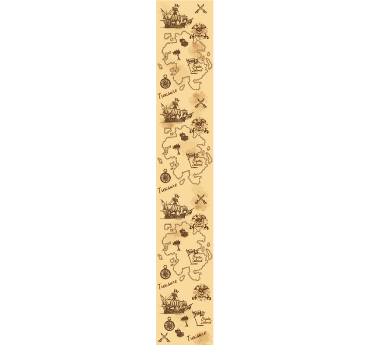 Papel tapiz clásico mapa de aventuras piratas - TenVinilo