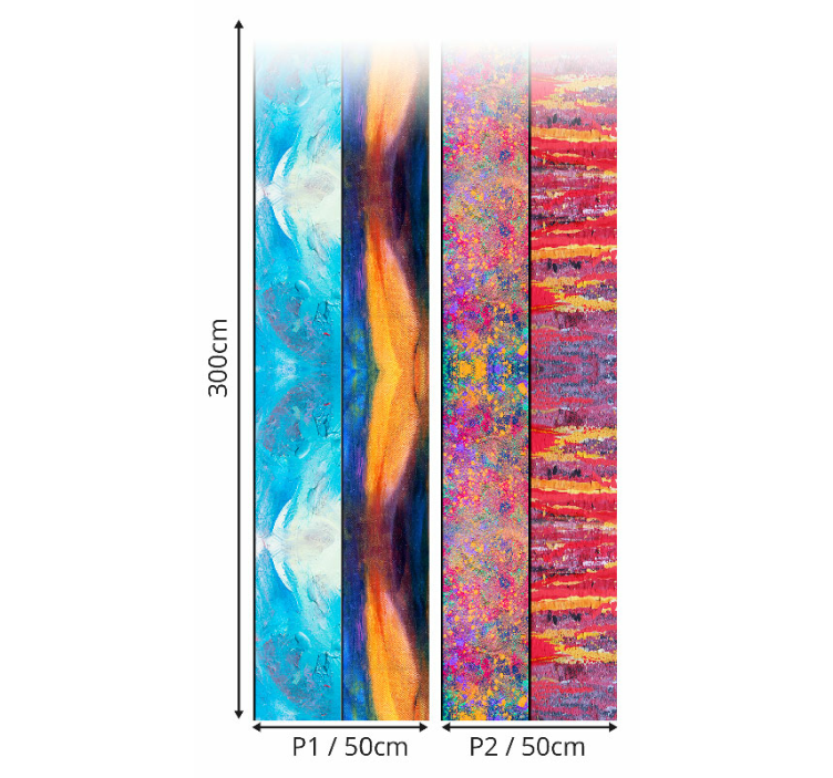 Papel pintado cocina rayas abstractas coloridas - TenVinilo