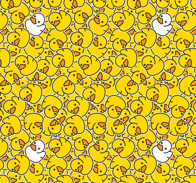 Papel pintado amarillo patrón de patitos - TenVinilo