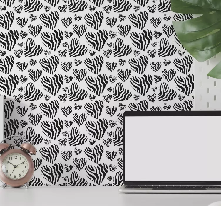Papel tapiz para sala simplicidad del patrón de cebra - TenVinilo