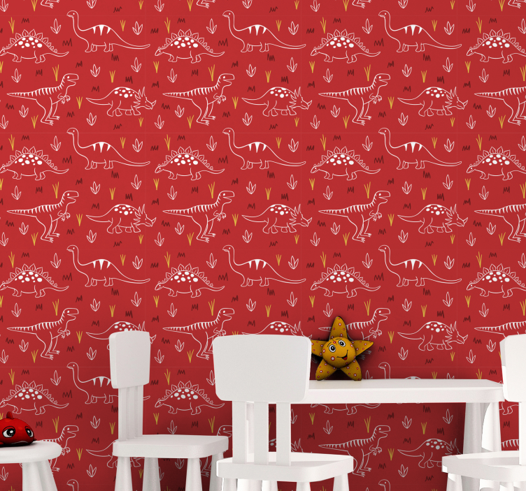 Papel tapiz dinosaurios ilustración de dinosaurio - TenVinilo