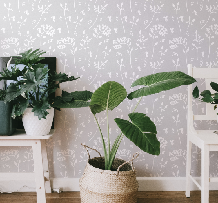 Papel tapiz flores botánico floral - TenVinilo