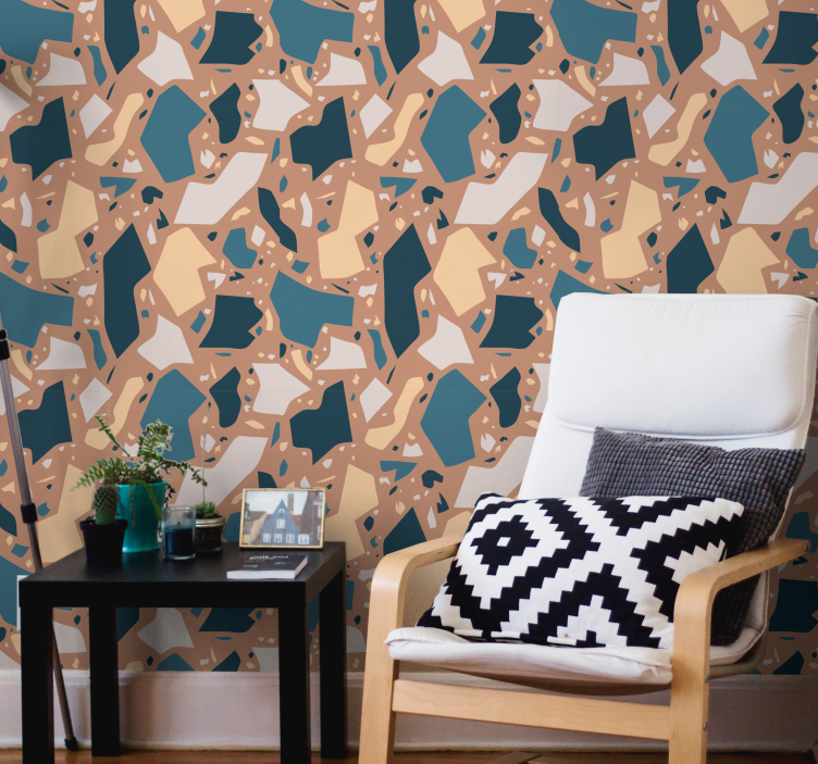 Papel tapiz textura fusión de formas abstractas - TenVinilo