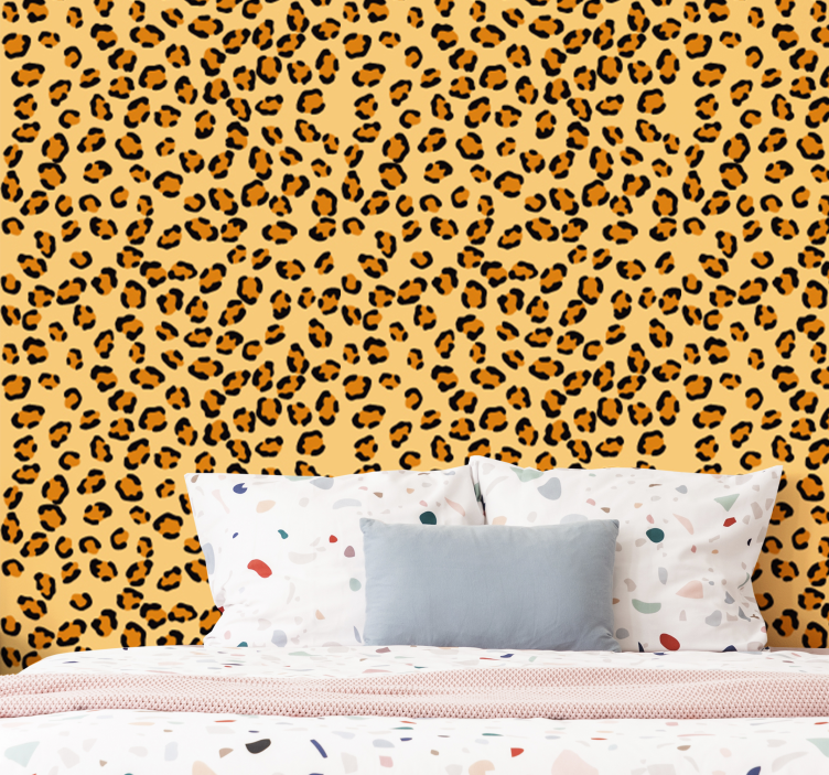 Papel tapiz leopardos patrón de estampado de leopardo - TenVinilo