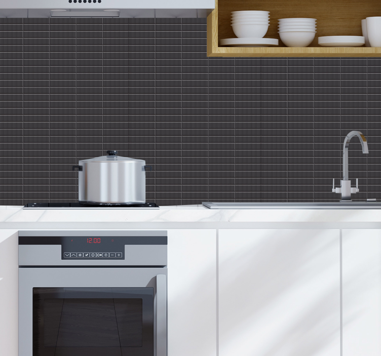 Papel pintado 3D azulejos tonos oscuros - TenVinilo