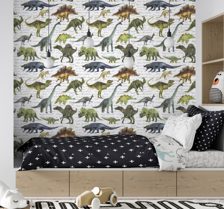 Papel pintado infantil dinosaurios realistas - TenVinilo