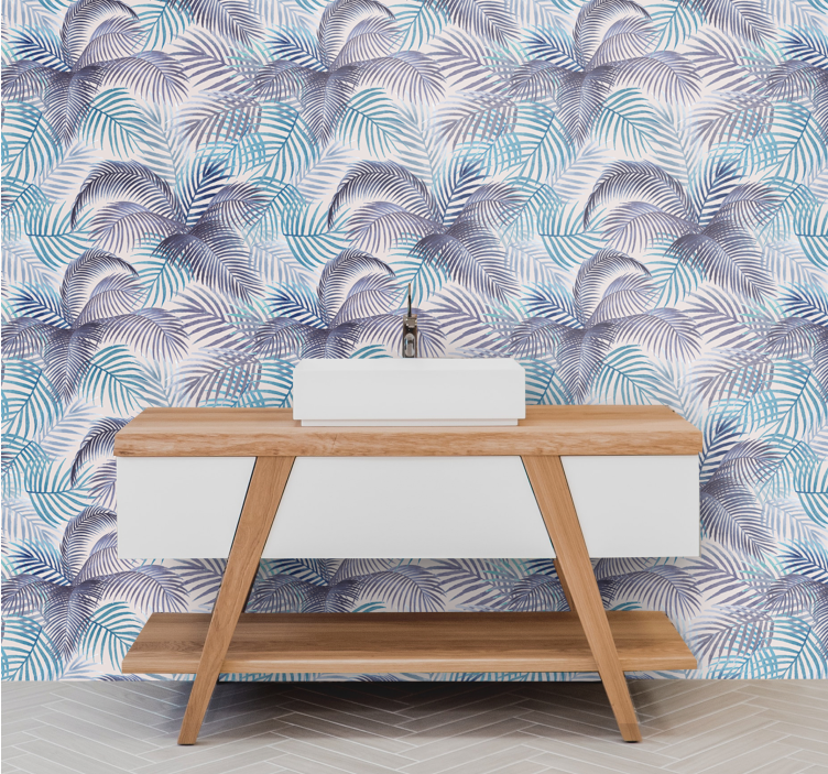 Papel pintado naturaleza Patrón de hojas tropicales - TenVinilo