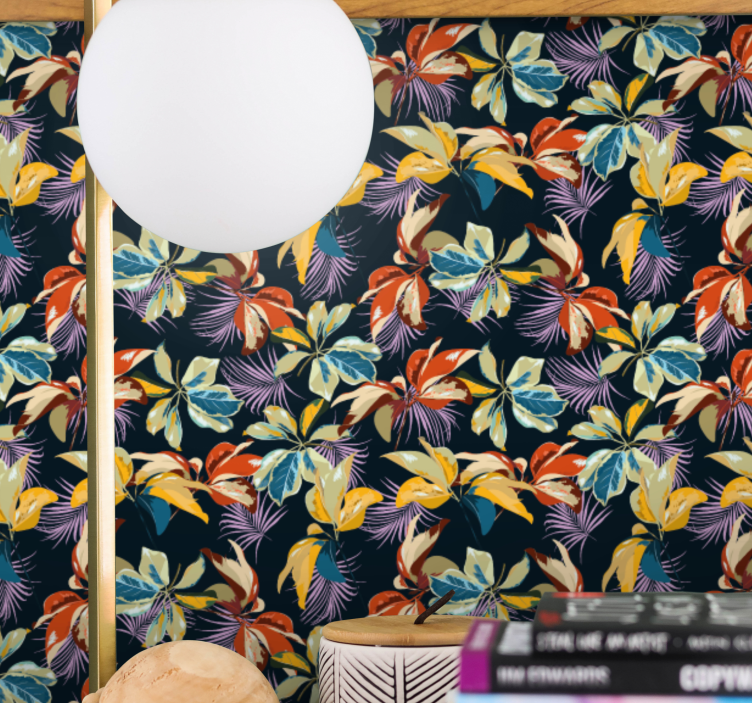 Papel pintado flores Diseño floral de lirio de tigre - TenVinilo