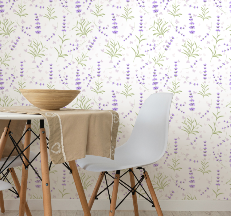 Papel pintado flores Planta de lavanda provenzal - TenVinilo