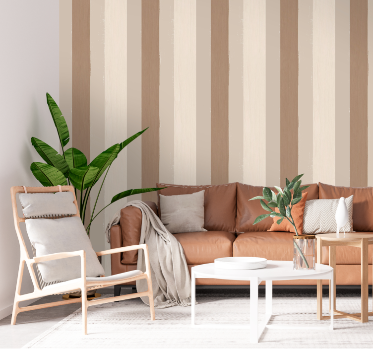 Papel pintado rayas verticales Color arena - TenVinilo