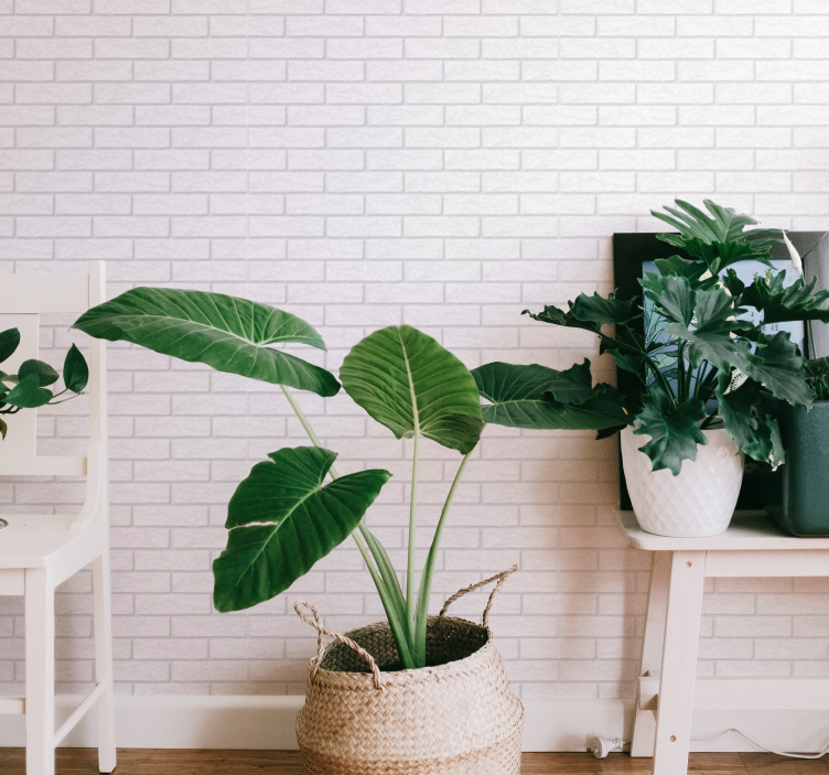 Papel pintado ladrillo tonos blancos - TenVinilo