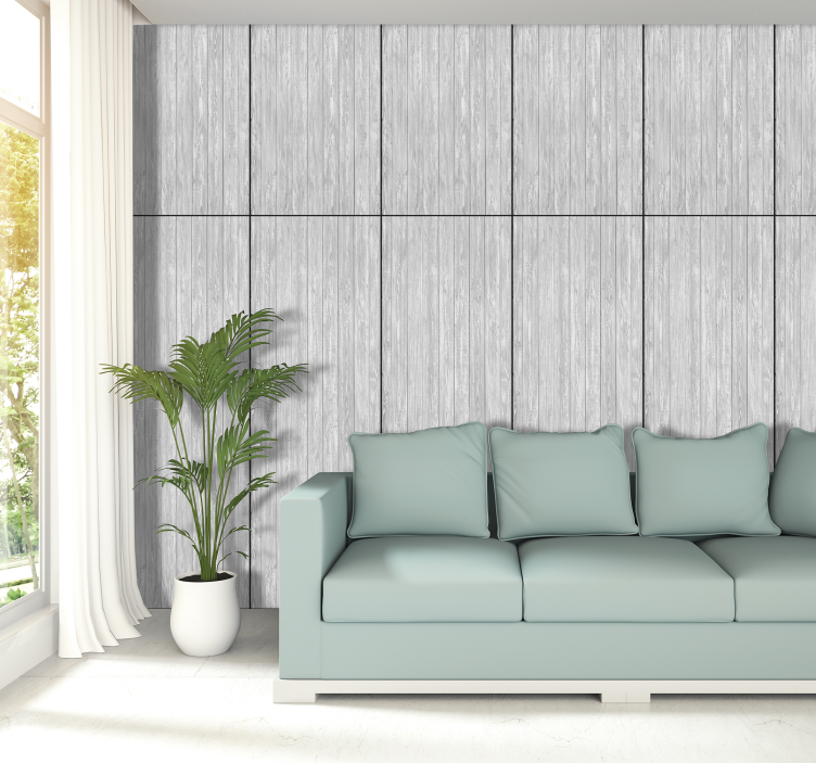 Papel pintado madera natural gris vertical - TenVinilo