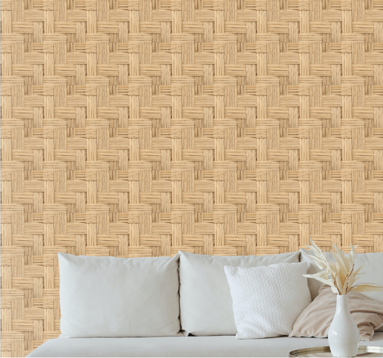 Papel texturas Efecto mimbre beige hecho a mano - TenVinilo
