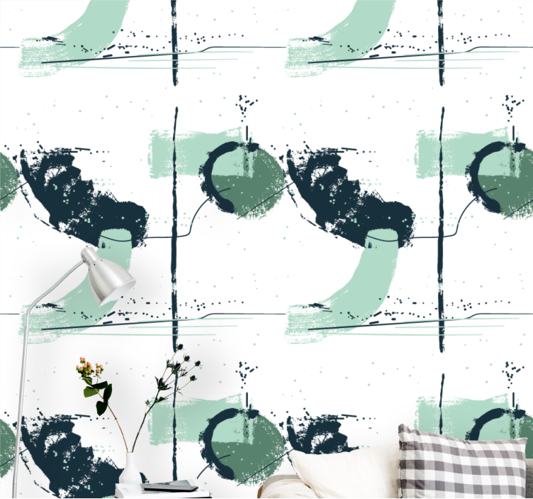 Papel tapiz abstracto formaciones geométricas abstractas - TenVinilo