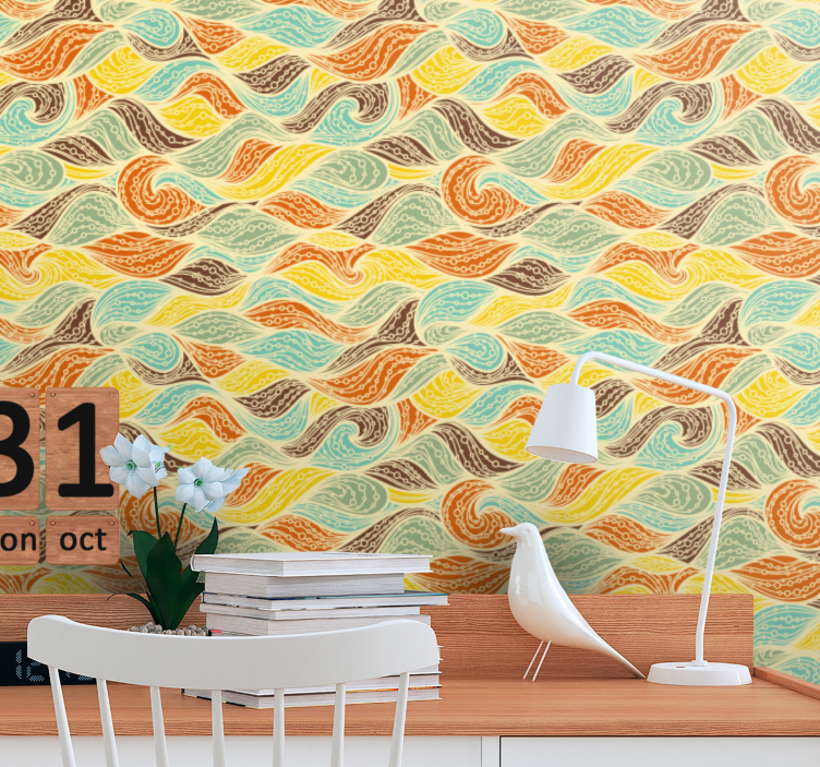 Papel tapiz abstracto motivos arremolinados - TenVinilo