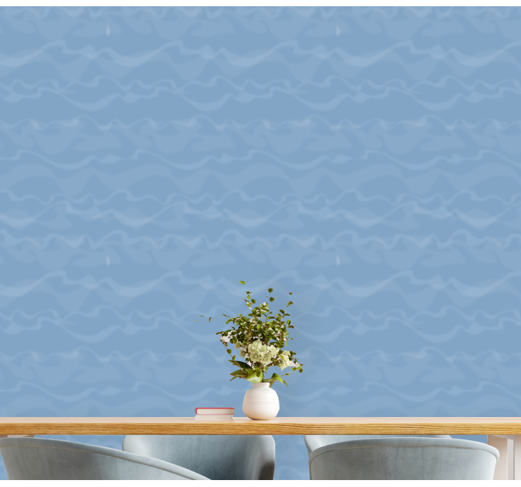 Papel tapiz azul ondas abstractas - TenVinilo